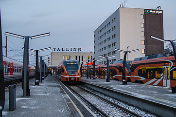Image showing TALLINN, ESTONIA - 7 January 2018: Railway station in Tallinn, E