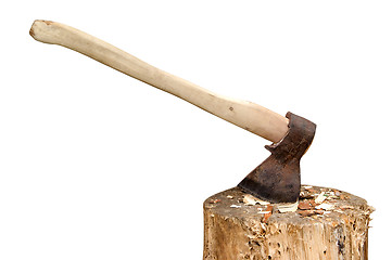 Image showing Axe in stump