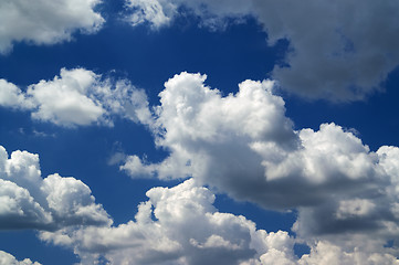 Image showing Blue sky with sunlight clouds