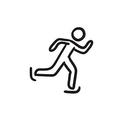 Image showing Speed skating sketch icon.