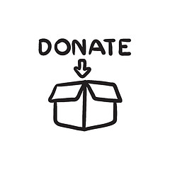 Image showing Donation box sketch icon.