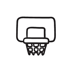 Image showing Basketball hoop sketch icon.