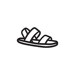 Image showing Sandal sketch icon.