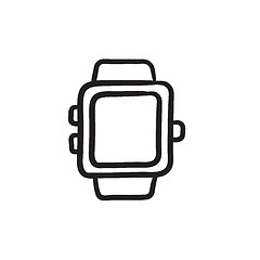 Image showing Smartwatch sketch icon.