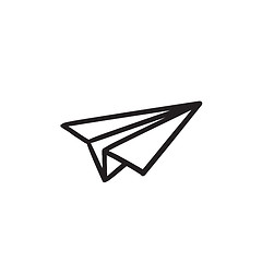 Image showing Paper airplane sketch icon.