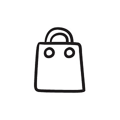 Image showing Shopping bag sketch icon.