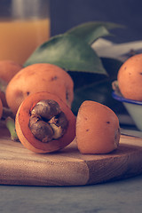 Image showing loquats on kitchen counter