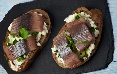 Image showing Marinated Herring Sandwiches