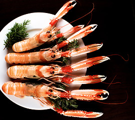 Image showing Delicious Raw Langoustines