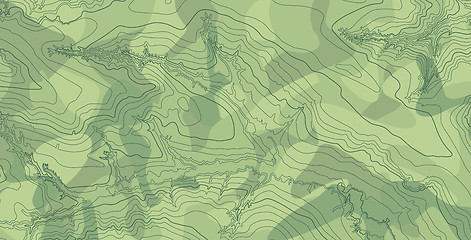 Image showing Abstract vector topographic map in green colors