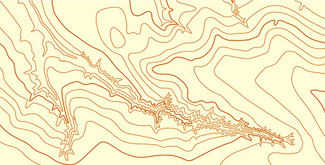 Image showing Abstract vector topographic map in brown colors