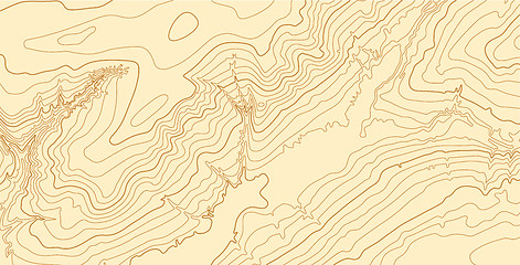 Image showing Abstract vector topographic map in brown colors