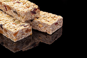 Image showing Granola bar with fruits and nuts