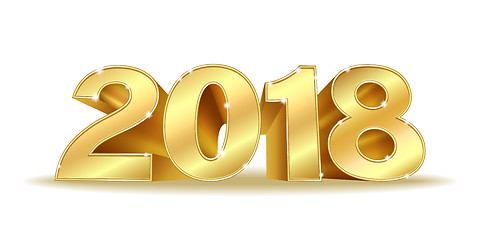 Image showing Happy New Year 2018 golden numbers