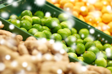 Image showing limes at grocery store or market