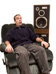 Image showing Caucasian Man Listening To Music