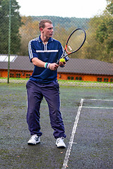 Image showing Male playing Tennis