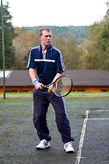 Image showing Male playing Tennis