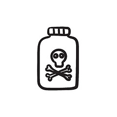 Image showing Bottle of poison sketch icon.