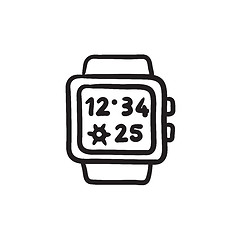 Image showing Smartwatch sketch icon.