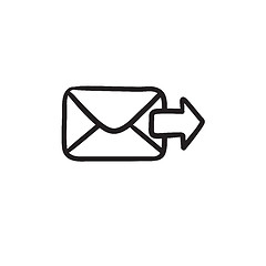 Image showing Sending email sketch icon.