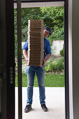 Image showing pizza deliverer