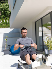 Image showing man doing morning exercises