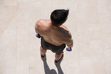 Image showing man doing morning exercises