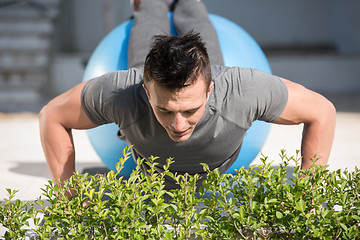 Image showing man doing morning yoga exercises