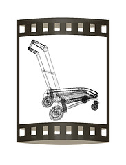 Image showing Trolley for luggage at the airport. 3D illustration.. The film s