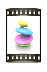 Image showing Spa stones. 3D illustration. The film strip.