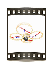 Image showing Quadcopter Dron. 3d render. The film strip.