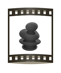 Image showing Spa stones. 3D illustration. The film strip.