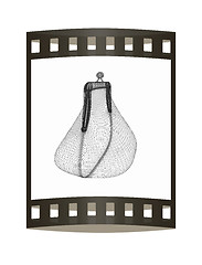 Image showing purse on a white. 3D illustration. The film strip.