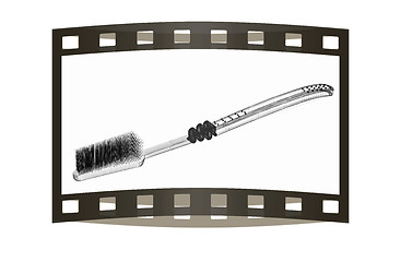 Image showing Toothbrush. 3d illustration. The film strip.