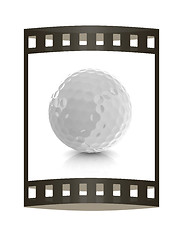 Image showing Golf ball. 3D rendering. The film strip.