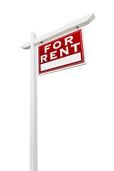 Image showing Right Facing For Rent Real Estate Sign Isolated on a White Backg