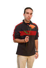 Image showing Man Holding a Rose