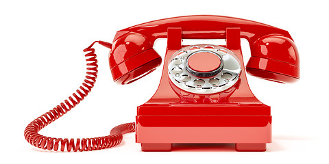 Image showing old red phone