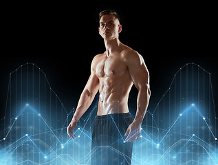 Image showing young man or bodybuilder with bare torso