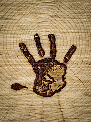 Image showing wood with hand branding