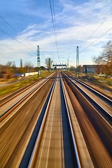 Image showing Railway tracks blur