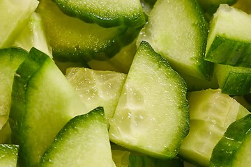 Image showing Cucumber cut to pieces
