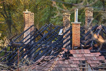 Image showing Collapsed House Roof