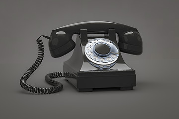 Image showing old black phone