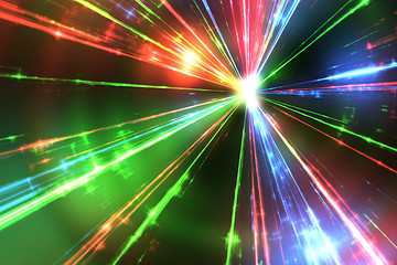 Image showing red green and blue laser rays