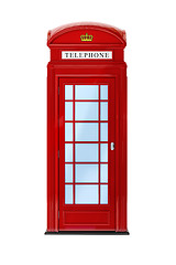 Image showing a typical London phone booth isolated on white