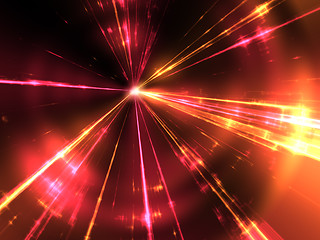 Image showing red and yellow laser rays