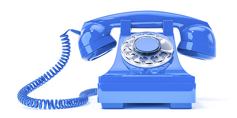 Image showing old blue phone