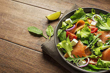 Image showing Salad salmon fish